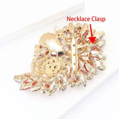 Beaut&Berry Luxury Large Crystal Glass Brooches for Women Rhinestone Pins Friends Party Gifts Banquet Jewellery Accessories
