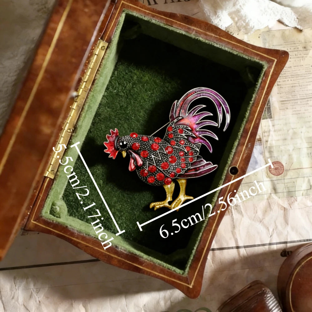 Baroque Luxury Beautiful Rooster Animal Design Brooch for Men Women, Jewelry Accessories, WeddingHolidayPartyCoupleSurpriseGift