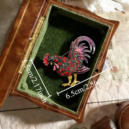 Baroque Luxury Beautiful Rooster Animal Design Brooch for Men Women, Jewelry Accessories, WeddingHolidayPartyCoupleSurpriseGift