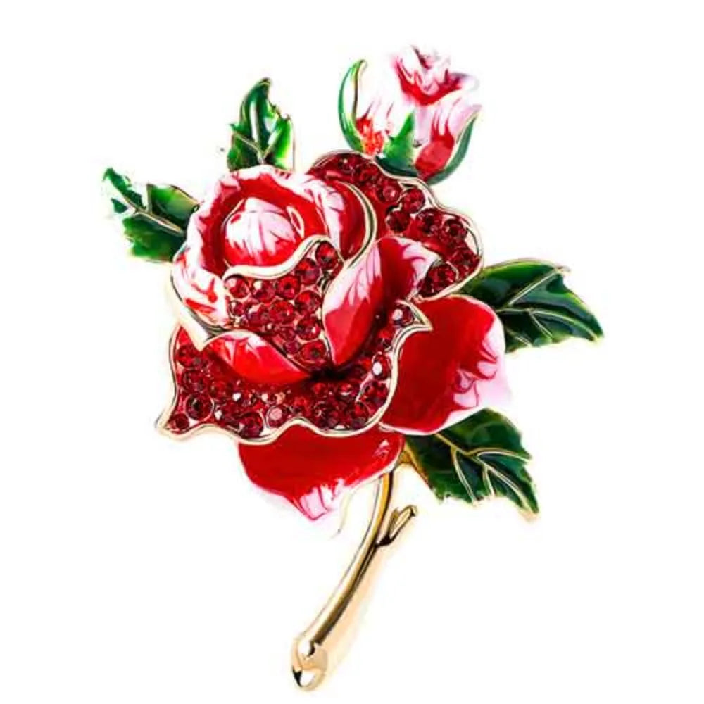 Baroque Luxury Beautiful Roses Sunflower Design Men's Women's Brooch Pins，Jewelry Accessories, Wedding Holiday Party Favors