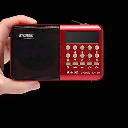 Portable Rechargeable Mini FM Radio Player Multi-function Plug-in Card Compact Design for Travel