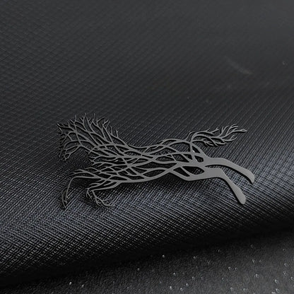 Luxury Running Horses Brooch Trendy Classic Zodiac Animal Lapel Pins Casual Jewelry Leopard Stainless Steel Brooches for Women