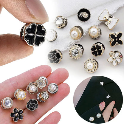 10pcs/Fashion Brooch SetPrevent Accidental Exposure Buttons Brooch Badge Cufflinks Button Detachable Buttons Sewing Accessories