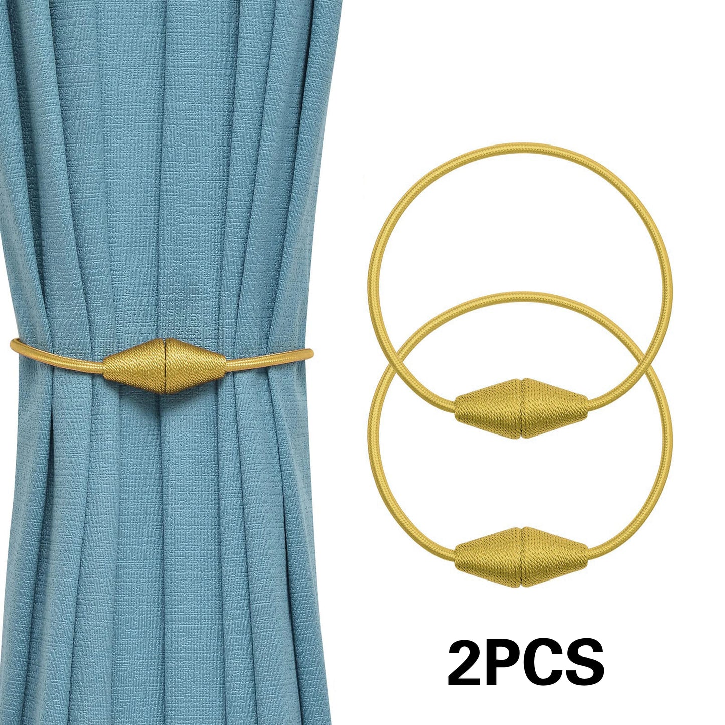 2pcs European style conical shaped strong magnetic curtain tiebacks for thin or heavy curtains, suitable for home, living room