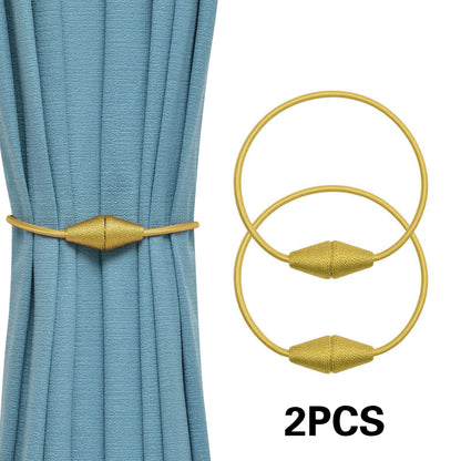 2pcs European style conical shaped strong magnetic curtain tiebacks for thin or heavy curtains, suitable for home, living room