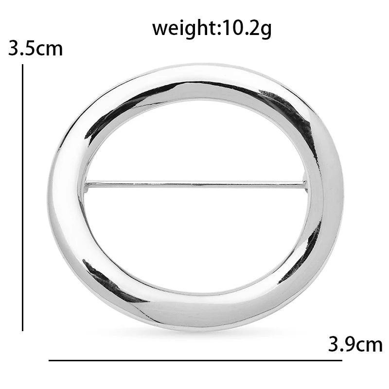 Wuli&baby Alloy Circle Brooches For Women Unisex 2-color Simple Style Party Office Brooch Pins Gifts