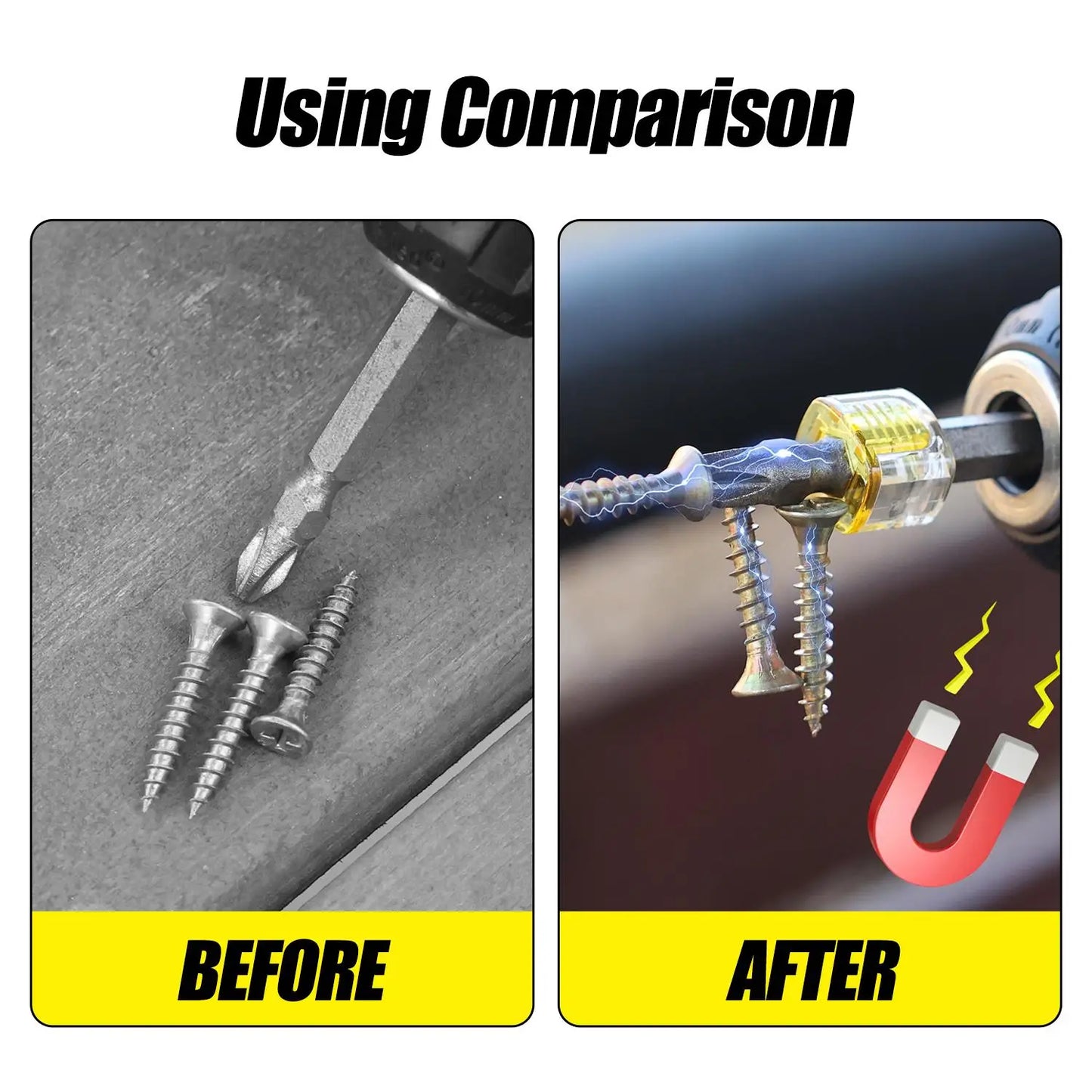 3pcs Screwdriver Bit Powerful Magnetizer Universal 1/4" Hex Drill Magnetic Ring Screw Holder Magnetic Coil Repair Hand Tools