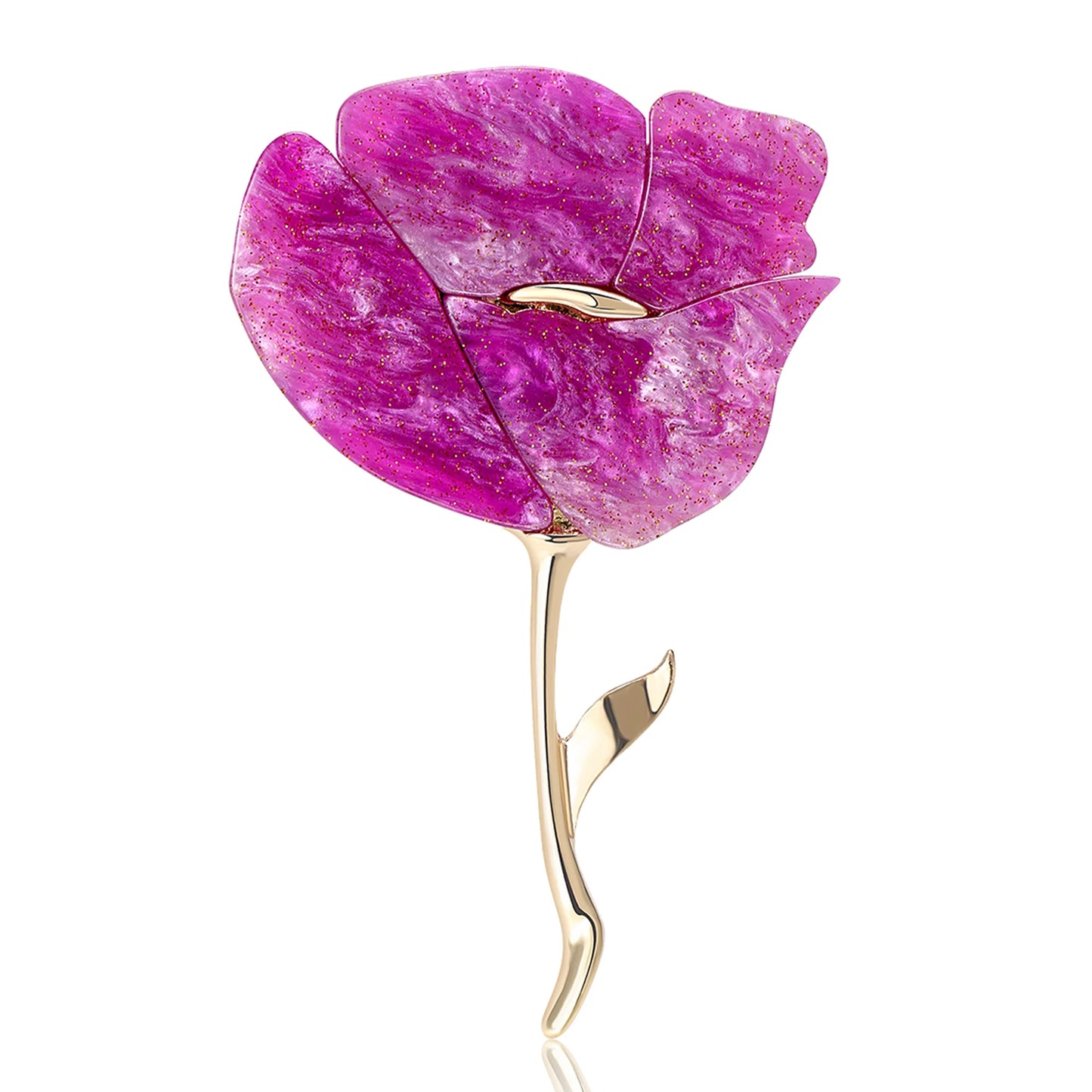 Beaut&Berry Classic Acrylic Rose Brooches for Women Unisex Plant Flower Pins Casual Party Accessories Gifts Friends Decoration