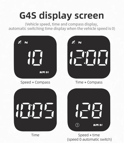 Universal Car Mini HUD G4S GPS Head Up Display Auto Digital KMH/MPH Speedometer Black / Green Font Speed Board  Projection