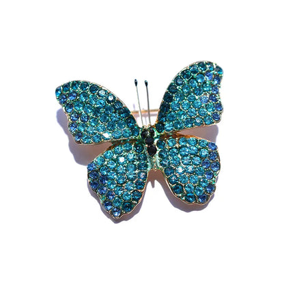 Korean Fashion Rhinestone Butterfly Brooches For Women Clothing Elegant Crystal Insect Brooch Pin Office Party Jewelry Gifts
