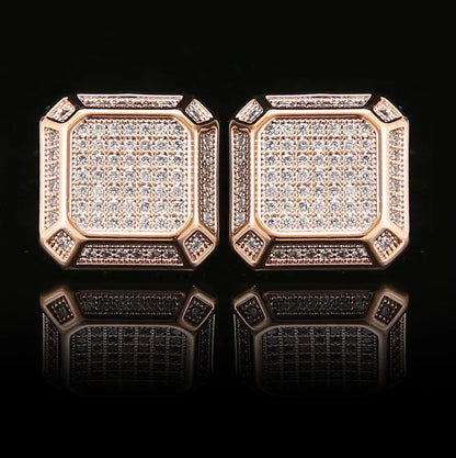 Square Cufflinks Copper Full Zircon Men Formal French Shirt Personalized Light Luxury Business Office Council Banquet Decoration