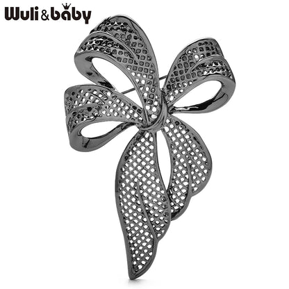 Wuli&baby Alloy Bowknot Brooches For Women Unisex 3-color Beautiful Simple Design Party Office Brooch Pins Gifts