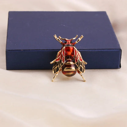 SKEDS Luxury Exaggerated Vintage Women Girls Crystal Bee Brooch Pin Fashion Elegant Lady Exquisite Insect Rhinestone Badges