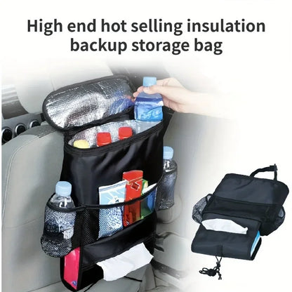 1pcs Car backrest storage bag, car rear seat insulation ice pack hanging bag, Oxford cloth multifunctional storage bag