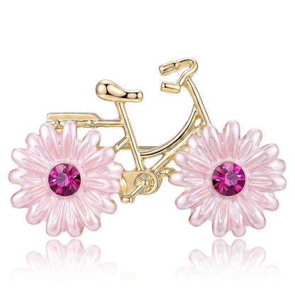 Beaut&Berry Luxury Enamel Bicycle Brooches for Women Unisex Transport Pins Casual Party Jewelry Accessories Gifts Decoration