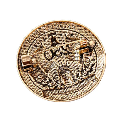 Wuli&baby American Coin Badge Brooches Vintage USA 250 Independence Day Party Office Brooch Pin Fashion Gifts