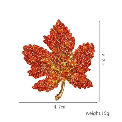 1pc Chic Maple Leaf Brooch with Shiny Rhinestones, Coconut Tree Plant Pin Jewelry Accessories - Great for Personal or Gift Use