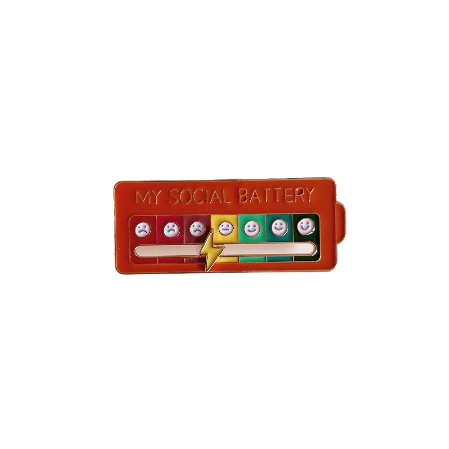 My Social Power Battery Brooch Social Power Enamel Badge Transform Mood Energy Brooche Alloy Badge Gift Brooches for Women Pin