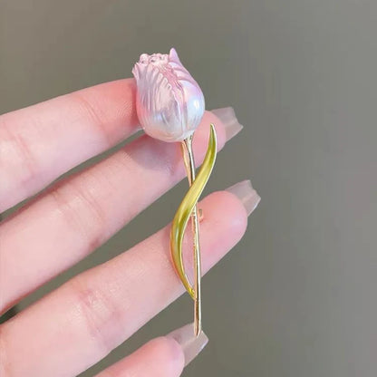 Wedding Tulip Corsage Pink Flower Brooches Flower Lapel Pins Wedding Jewelry For Women And Men Party Suit Pin