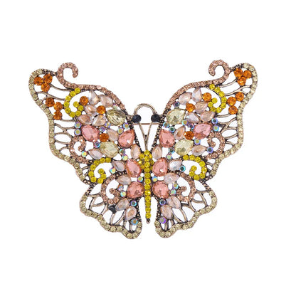 SKEDS Luxury High-end Women Lady Full Crystal Shiny Butterfly Brooches Pins Fashion Exquisite Creative Insect Badges Corsages