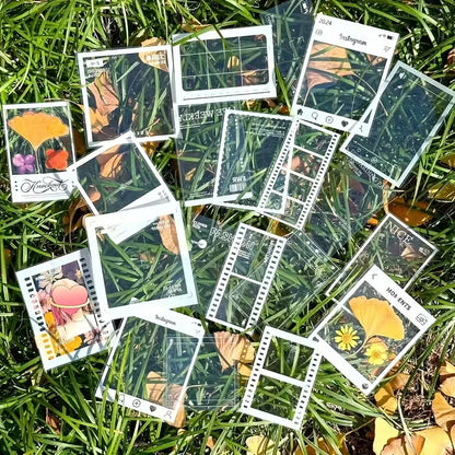 5pcs DIY Transparent Specimen Bookmarks Plastic Frame for Pressed Leaves Flowers Pressed Flowers Herbarium Journal Scrapbooking