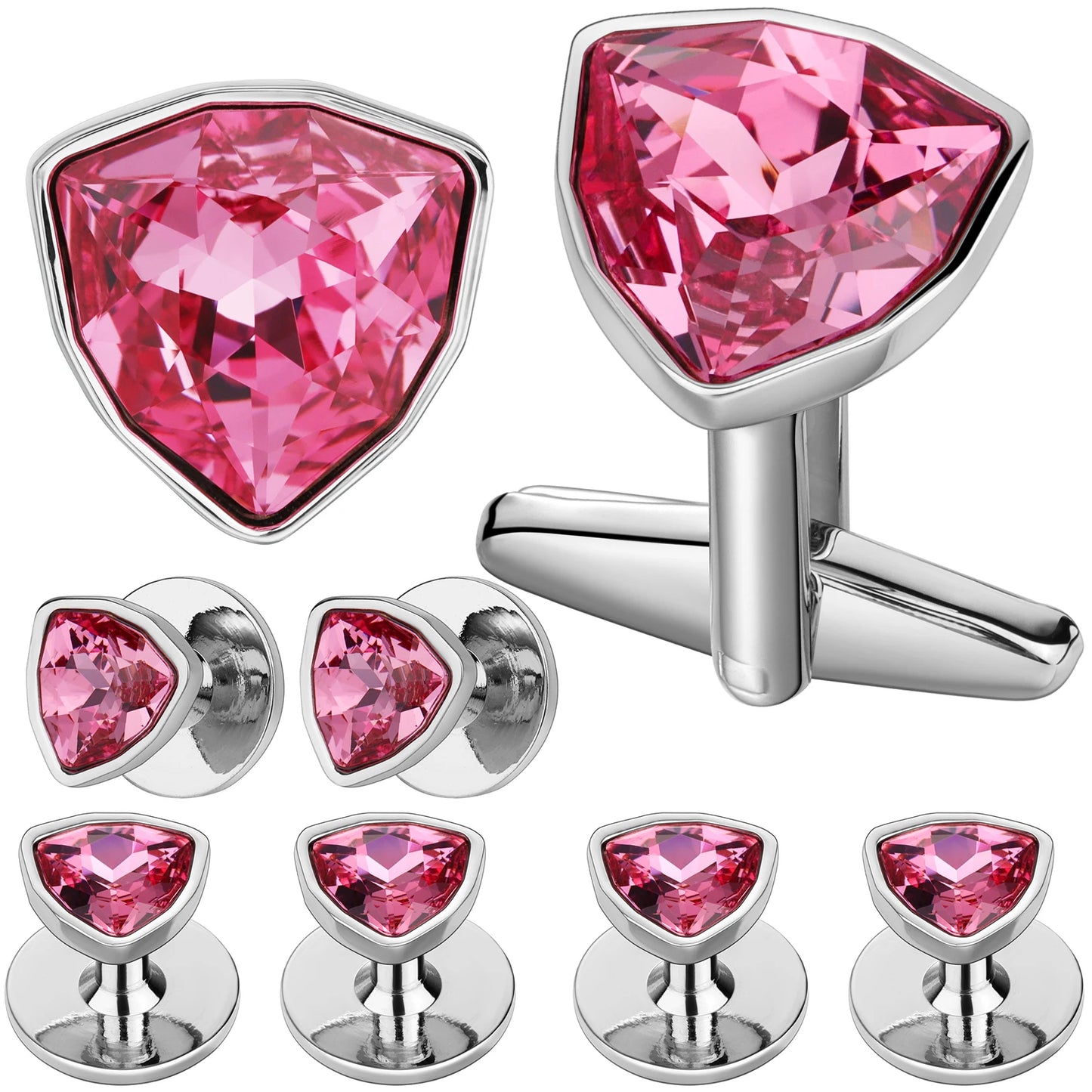 HAWSON Mens Cufflinks and Tuxedo Studs Set,luxury crystal cufflinks for Birthday Wedding Anniversary Jewelry or Accessories