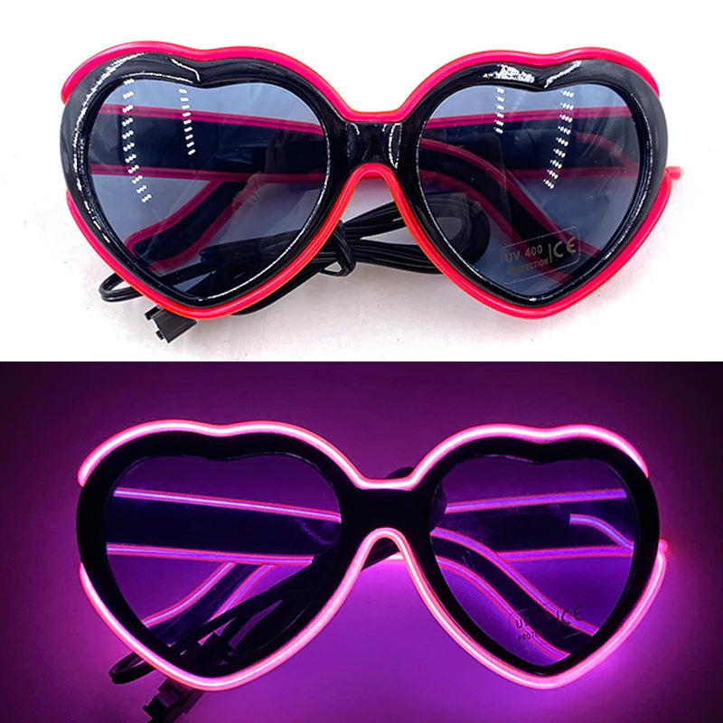 Light Up Led Glasses Neon Party Luminous Glasses EL Wire Glowing Sunglasses Novelty Gift for Adult Glow Bright Light Supplies