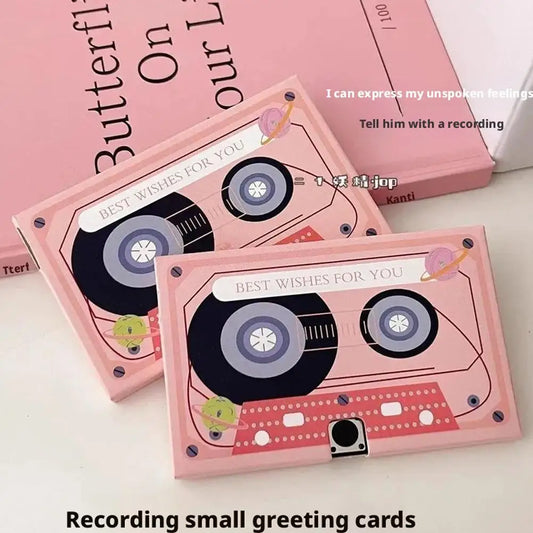 Voice Recordable Greeting Card 60 Seconds Recording Time Message Recorder Cassette Recording Voice Tape Greeting Card
