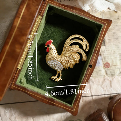 Baroque Luxury Beautiful Rooster Animal Design Brooch for Men Women, Jewelry Accessories, WeddingHolidayPartyCoupleSurpriseGift