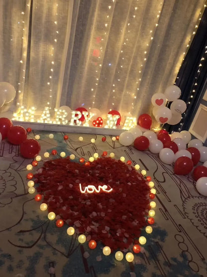 Ins Hot Sale 26 English Letter Led Light Design Lamp For Wedding Birthday Colorful Light Proposal Confession Surprise Night