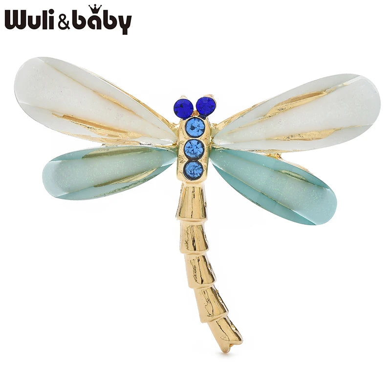 Wuli&baby Classical Dragonfly Brooches For Women Unisex multiple colors Lovely Insects Party Casual Brooch Pins Gifts