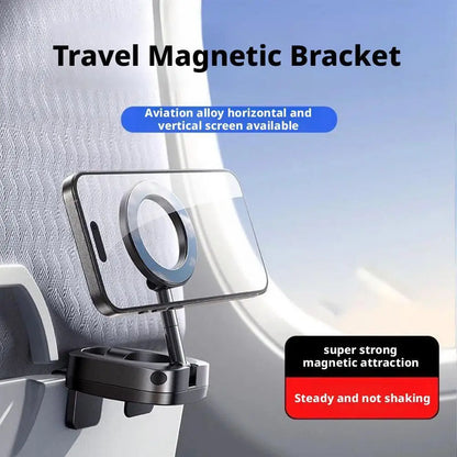 MagSafe Car Airplane Phone Holder Foldable 360° Rotation Dashboard Stand for iPhone 17 16 15 Travel Essentials Flight Compatible