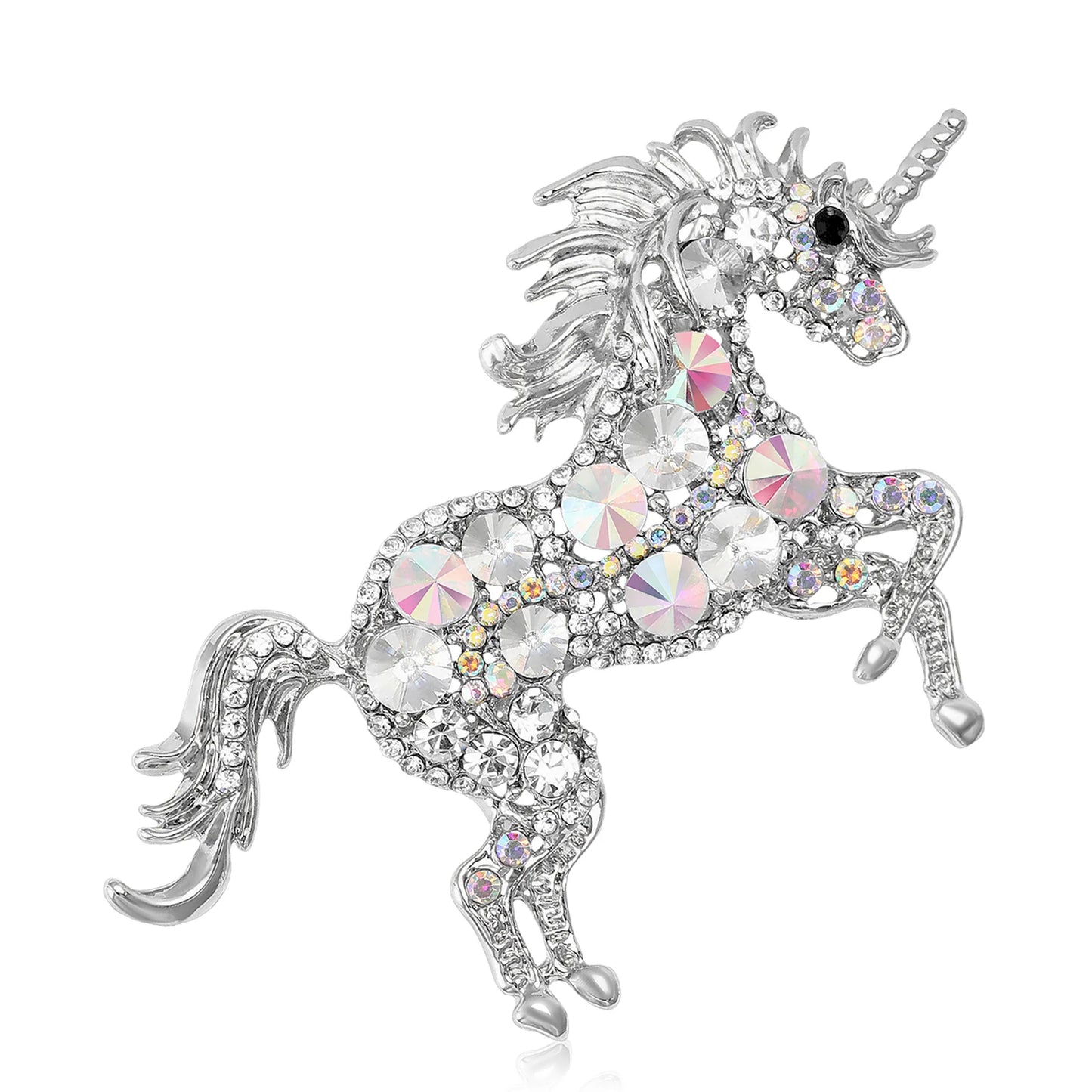 Beaut&Berry Classic Rhinestone Horse Brooches for Women Animal Pin Necklace Luxury  New Year Gifts Friends Zodiac Animal Jewelry