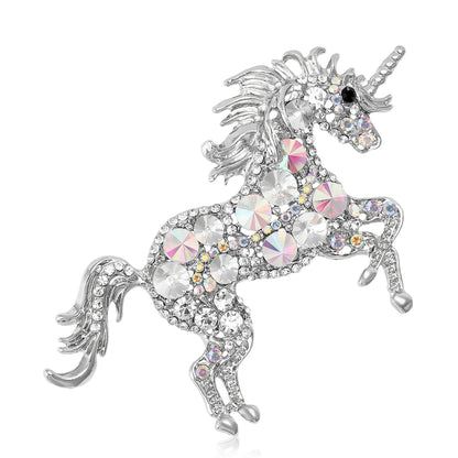 Beaut&Berry Classic Rhinestone Horse Brooches for Women Animal Pin Necklace Luxury  New Year Gifts Friends Zodiac Animal Jewelry