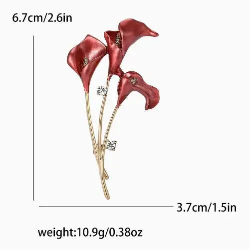 Resin Tulip Brooch for Women Unisex Rhinestone Flower Pin Pearl Plant Lapel Pin Banquet Party Backpack Gifts Jewelry Accessories
