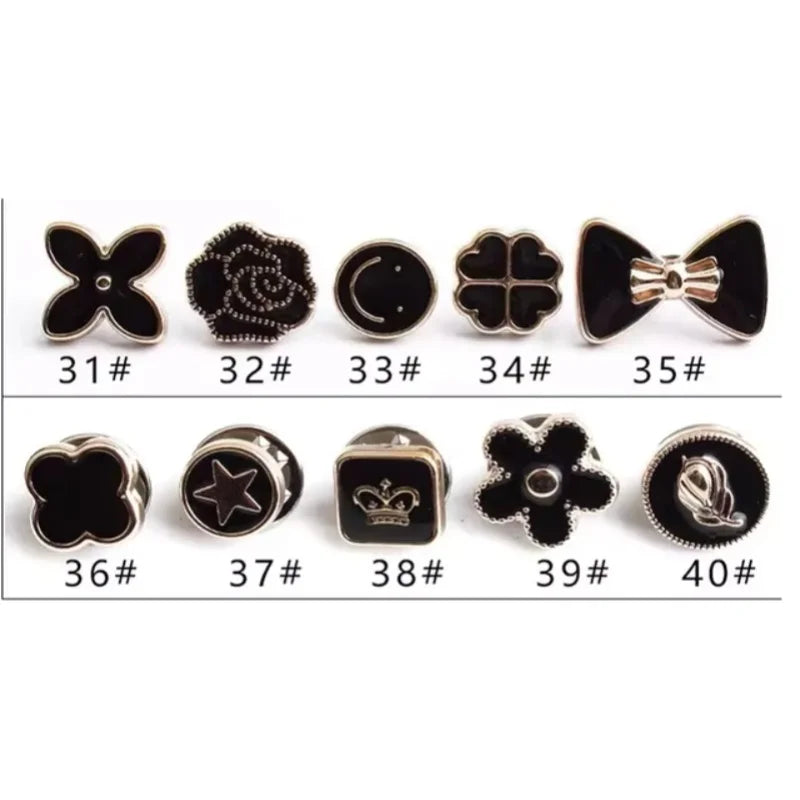 10pcs/Fashion Brooch SetPrevent Accidental Exposure Buttons Brooch Badge Cufflinks Button Detachable Buttons Sewing Accessories