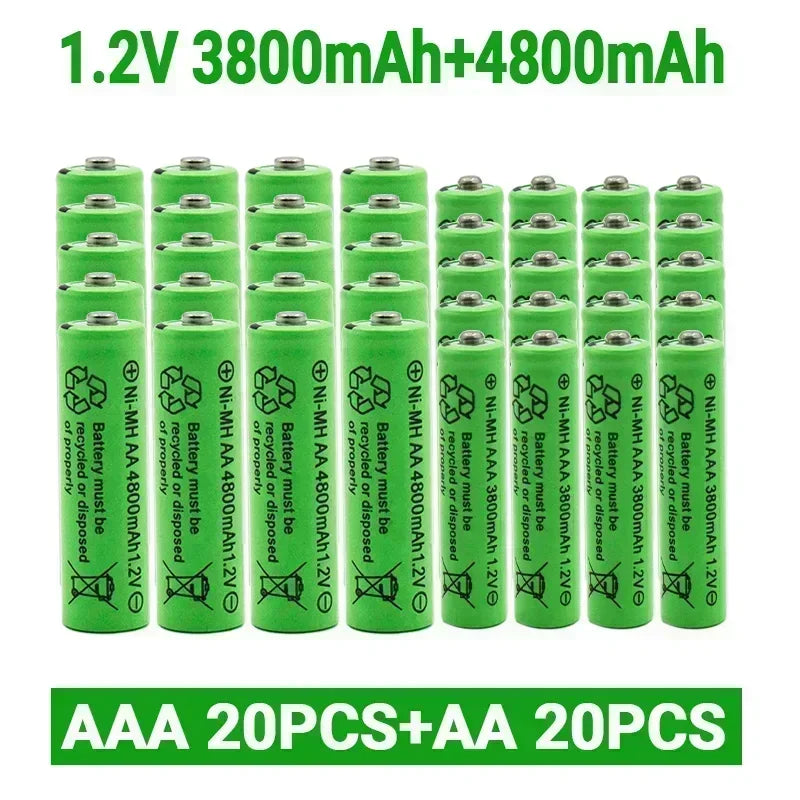 1.2V AA 4800mAh NI-MH Rechargeable Batteries+1.2 V AAA 3800 MAh Rechageable Battery NI-MH Battery