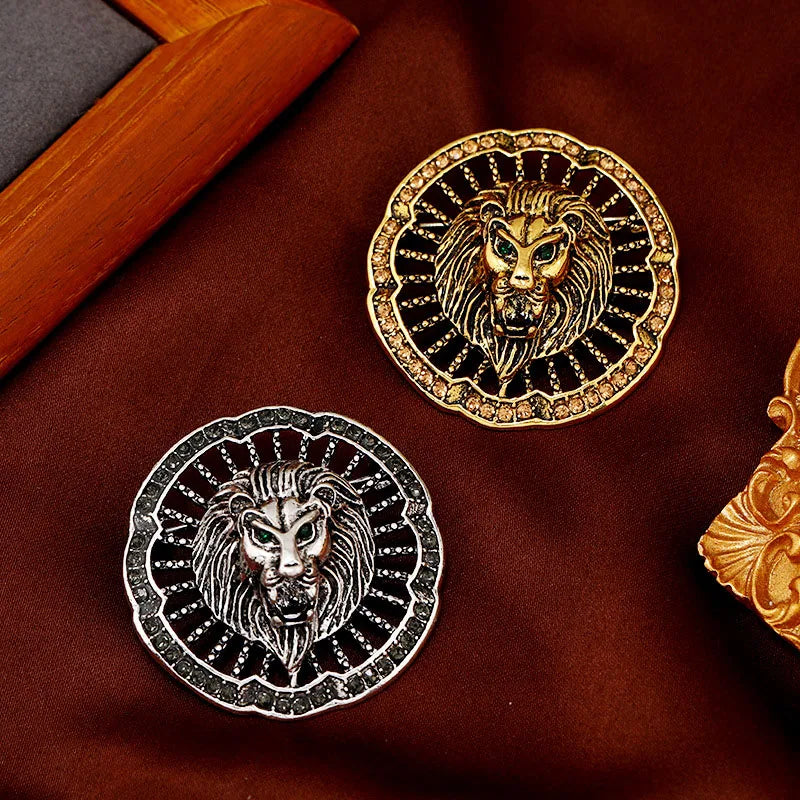 Retro Hollow Out and Domineering Lion Brooch Fashion European and American Minimalist Men's Coats Banquet Corsage Accessories