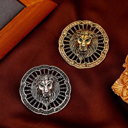 Retro Hollow Out and Domineering Lion Brooch Fashion European and American Minimalist Men's Coats Banquet Corsage Accessories
