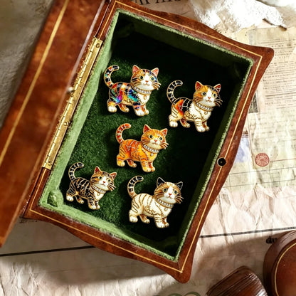 Baroque Luxury Cartoon Cat Animal Design Brooches for Men and Women, Jewelry, Fashion Accessories, Wedding, Holiday, Party Gifts