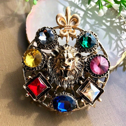 Baroque-style Luxury Vintage Heavy-Duty Lion Animal Design Brooches for Men and Women, Jewelry and Fashion Accessories