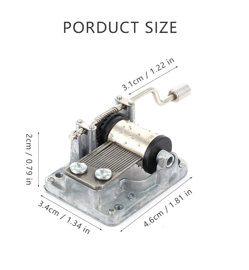 Hand-Cranked Music Box Movement Metal Rocker Mini Diy Gift Music Mechanical Decorative Collectibles For Girl Boy friend