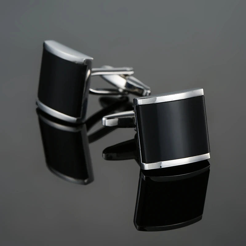 Men's French shirt cufflinks copper material square black zircon cufflinks fashion clothing accessories wholesale