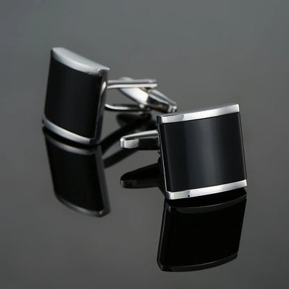 Men's French shirt cufflinks copper material square black zircon cufflinks fashion clothing accessories wholesale