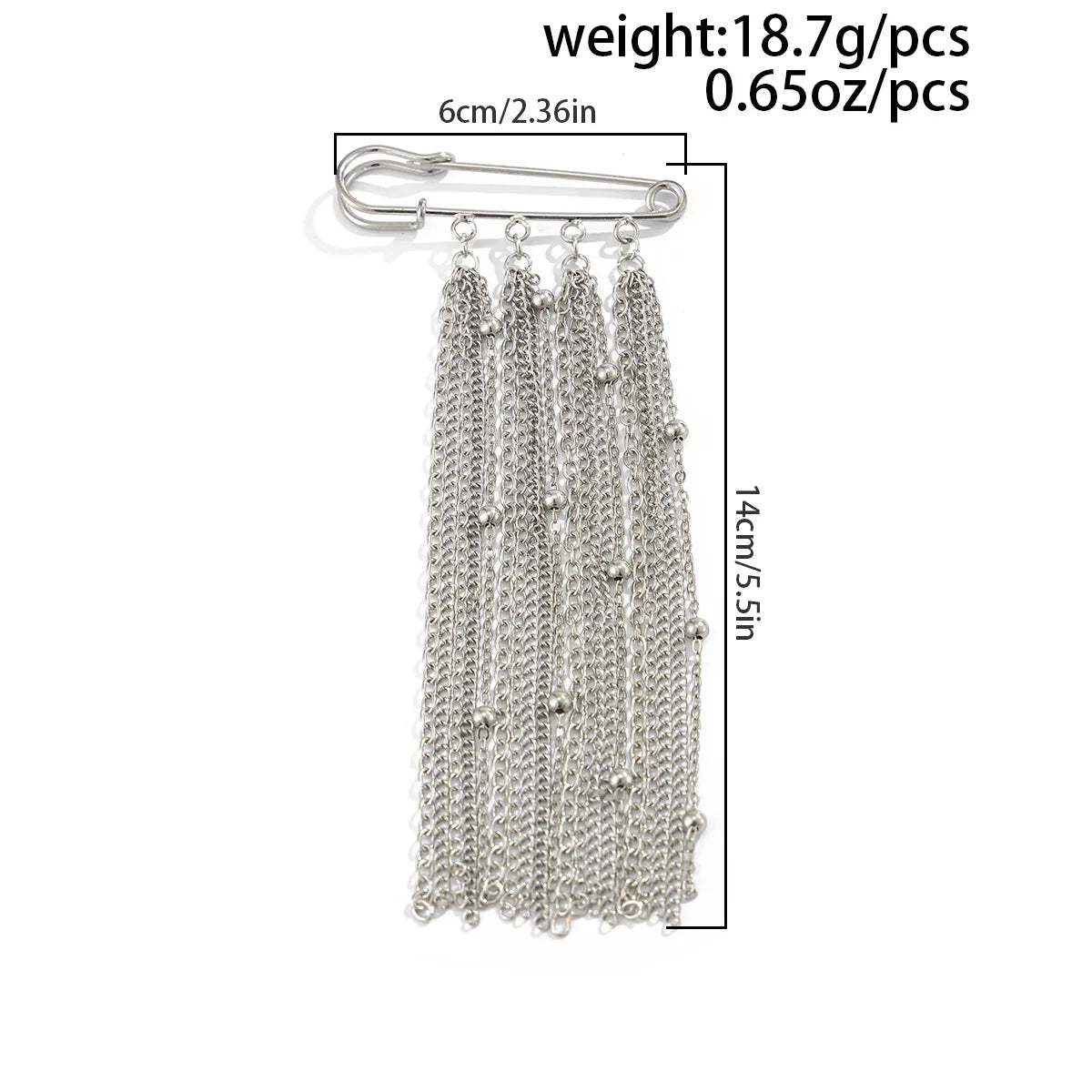 Accessory Personalized Suit Anti-Flash Bead Necklace Pin Hanging Ornament Ins Waterproof Crystal Tassel Chain Brooch
