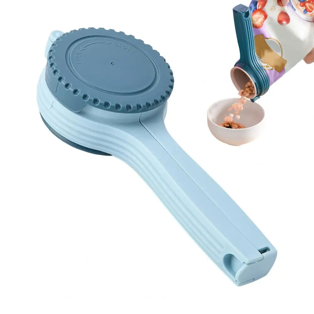 Bag Clip with Pour Spout Reusable Cap Sealer Clips Convenient Food Bag Clips Moisture-Proof Snack Clips Kitchen Accessories