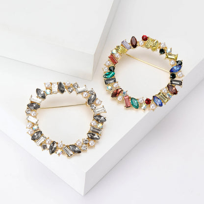 Beaut&Berry Luxury Rhinestone Wreath Brooches for Women Unisex Plant Pins Multi-color Available Casual Party Accessories Gifts