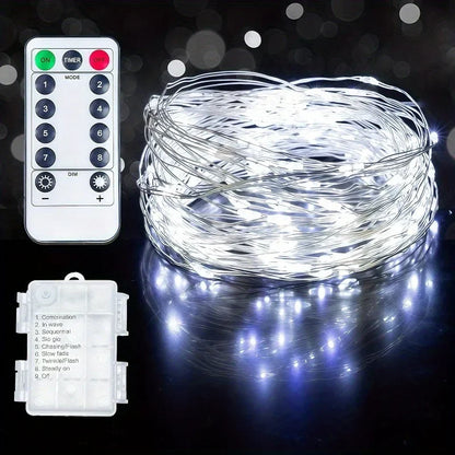 50-300LED Fairy Lights Battery Operated Twinkle String Lights, Copper Wire Dimmable Firefly Lights with Remote Control Timer