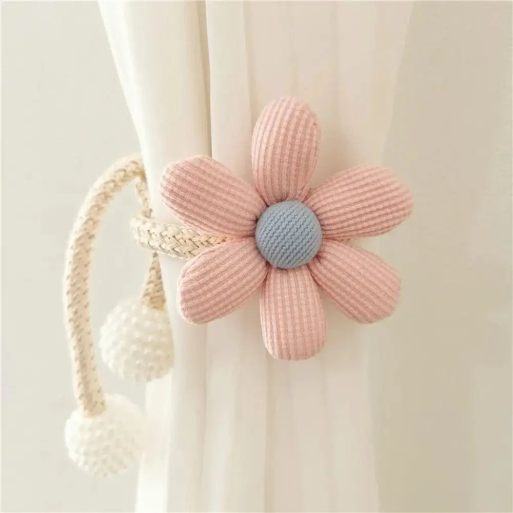 1pc Cute Magnetic Buckle Curtain Buckle Clip Flower Shape Pearl clasp Curtain Tieback Curtain Holders Kids Room