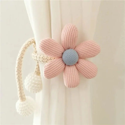 1pc Cute Magnetic Buckle Curtain Buckle Clip Flower Shape Pearl clasp Curtain Tieback Curtain Holders Kids Room